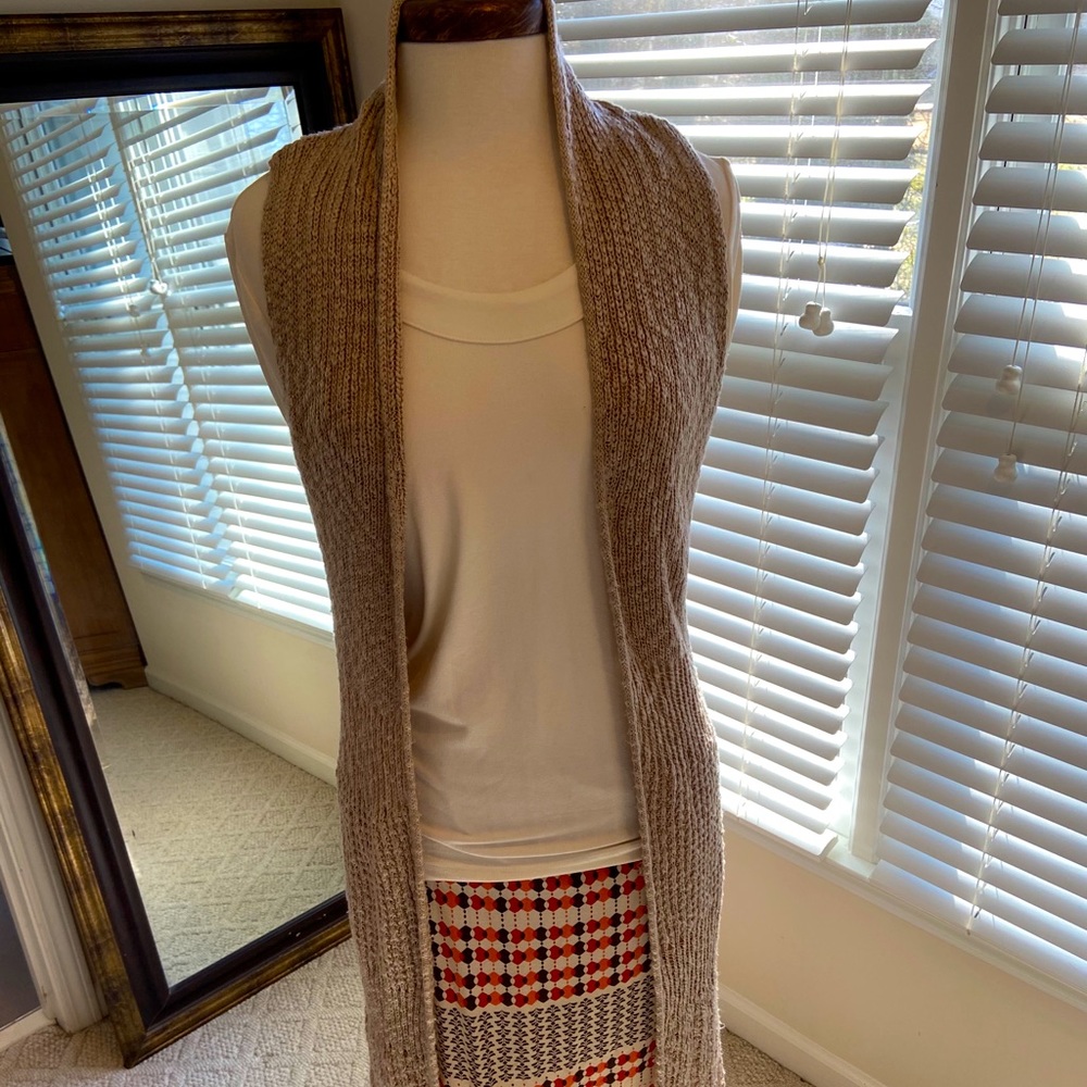 Alta Long Sleeveless Knit Cardigan